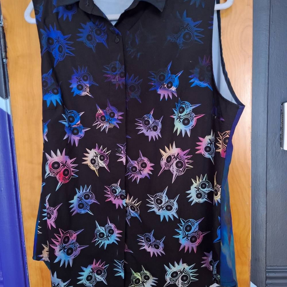 Blackmilk Multicolor Spiked Pattern Button Down Shirt